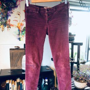 Hollister Burgundy Skinny Corduroy Pants (24/0)